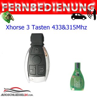 Ersatz Fernbedienung geeignet fr Mercedes Benz - 3 Tasten 433 & 315 MHz  XHORSE