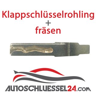 Ersatz Klappschlsselgehuse geeignet fr Volkswagen - 2 Tasten oval mit Batteriefach 2032, HU66