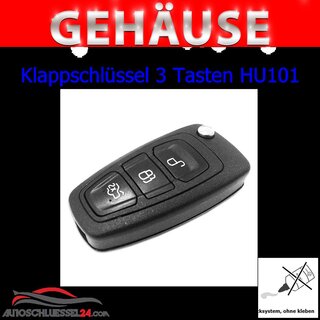 Ersatz Klappschlssel geeignet fr Ford - 3 Tasten  HU101 Focus 2011-2015