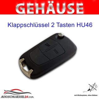 Ersatz Klappschlssel geeignet fr Opel - 2 Tasten HU46  GM15 / Opel Antara / Chevrolet Captiva