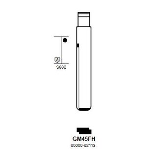 Ersatz Rohling Klappschlssel GM45  geeignet fr Chevrolet Keydiy 1 Stck